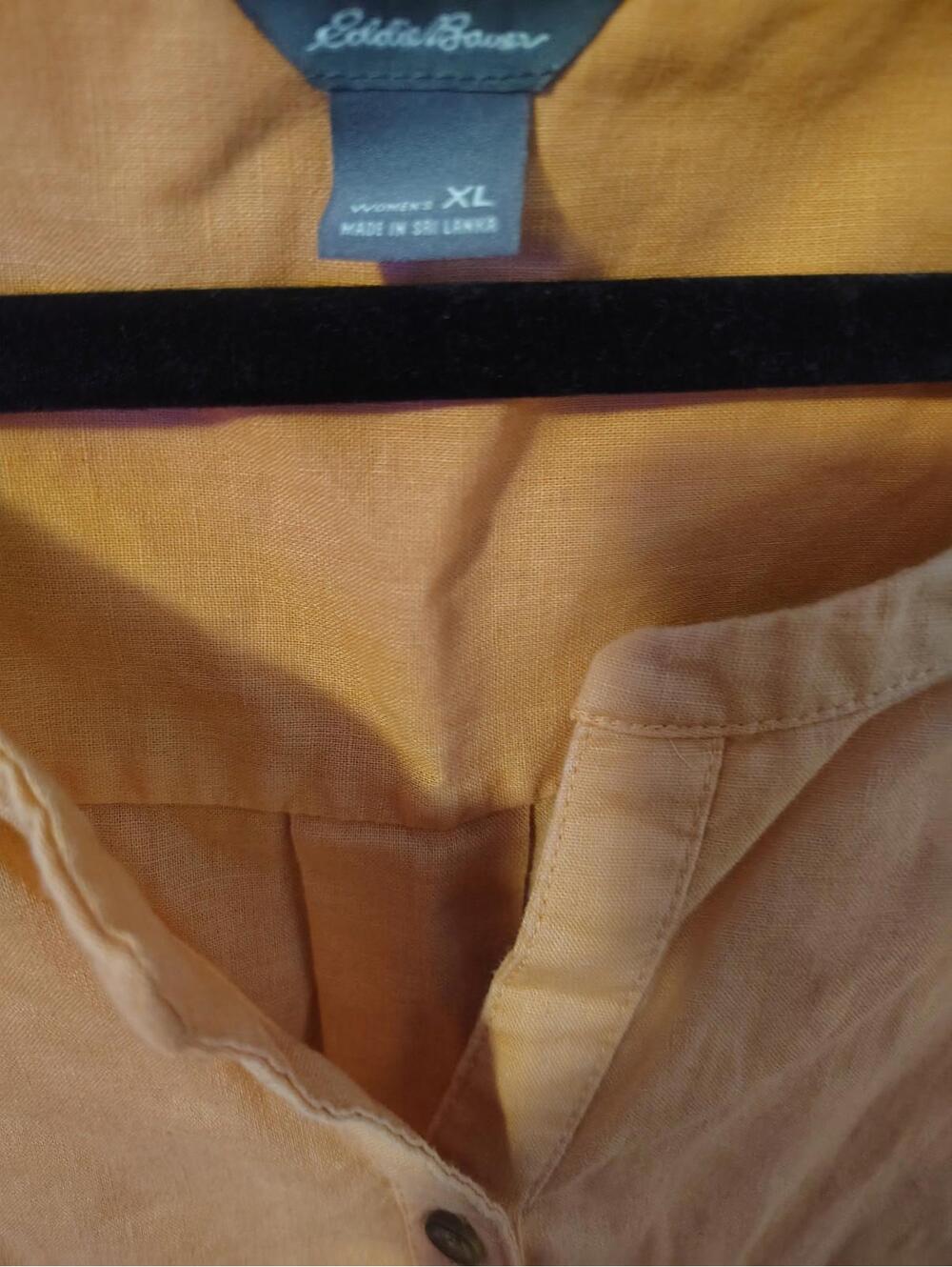 Eddie Bauer Button Front Coral Shirt Xl - Picture 2 of 3